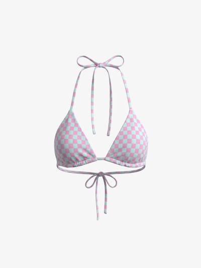 String Bikini Top - Carreau