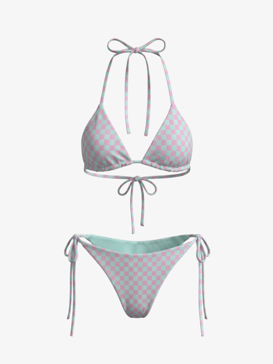 String Bikini- Carreau